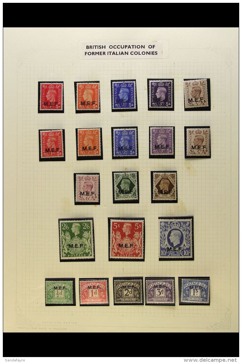 1942-1951 VERY FINE MINT COLLECTION In Hingeless Mounts On Leaves, ALL DIFFERENT, Inc MEF 1942 Opt 14mm Long Set,... - Afrique Orientale Italienne