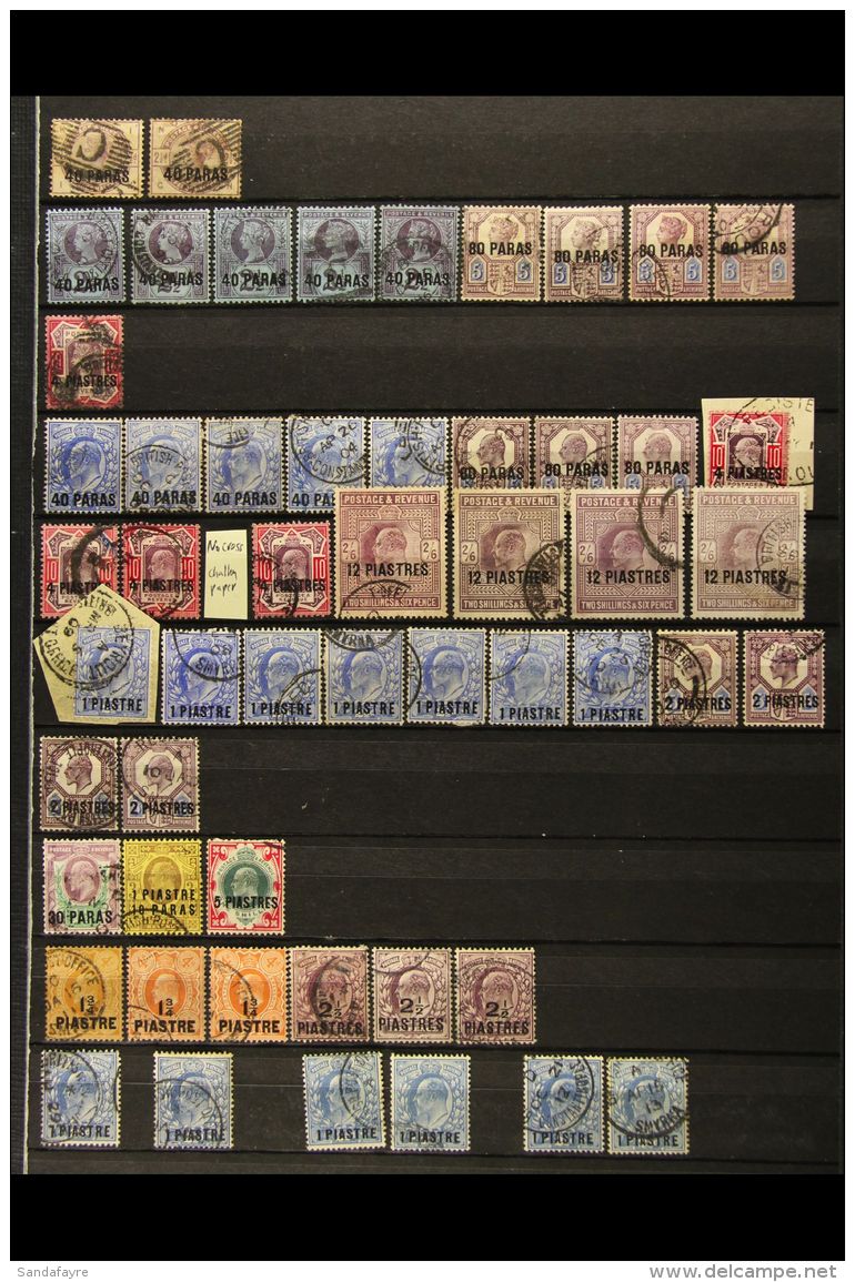 1885-1921 USED COLLECTION On Two-sided Stock Page, Inc 1902-05 4pi On 10d 'No Cross On Crown' Chalky Paper &amp;... - Brits-Levant