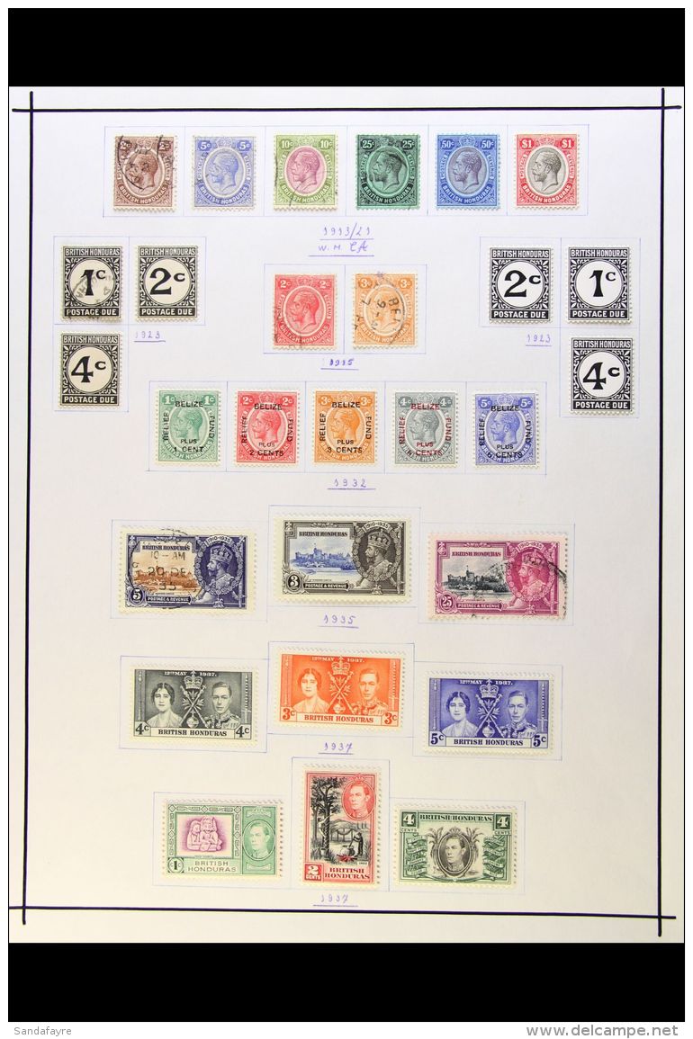 1965-1953 CLEAN MINT AND USED COLLECTION On Album Pages, Includes 1865 1d Pale Blue Used, 1873 1s Green Used,... - Brits-Honduras (...-1970)