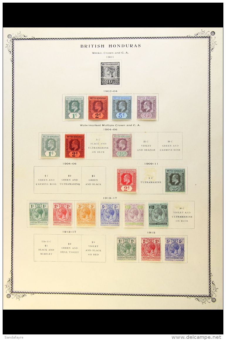 1902-1951 FINE MINT COLLECTION On Pages, ALL DIFFERENT, Inc 1902-04 Set, 1908-11 2c, 1922 4c, 1922-33 Set To $1,... - Britisch-Honduras (...-1970)
