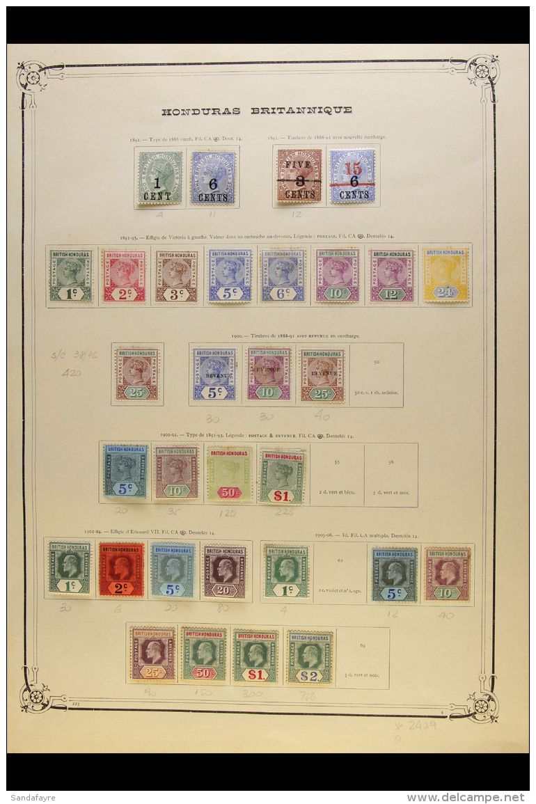 1866-1950 ALL DIFFERENT COLLECTION CAT &pound;1250+ A Most Useful Mint Collection That Includes 1888 Surcharged... - Brits-Honduras (...-1970)