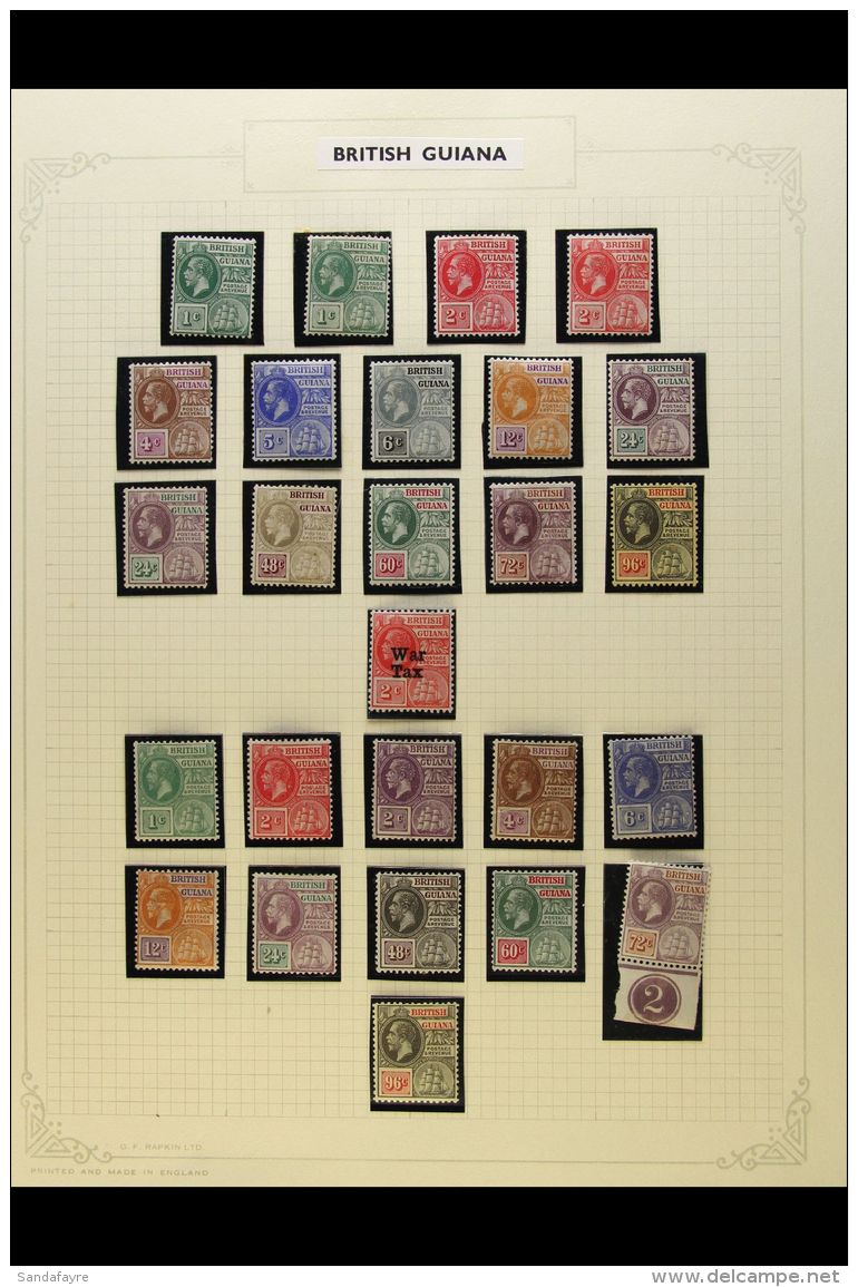 1913-1951 COMPLETE FINE MINT COLLECTION In Hingeless Mounts On Leaves, ALL DIFFERENT, Inc 1913-21 Set, 1921-27... - Brits-Guiana (...-1966)