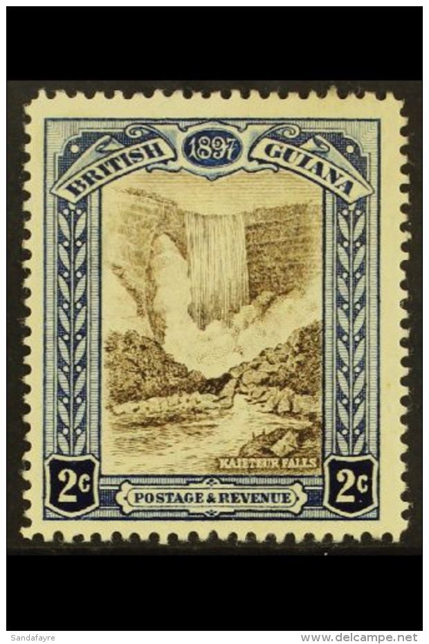 1898 2c Brown &amp; Indigo Jubilee WATERMARK REVERSED Variety, SG 217x, Fine Mint, Fresh. For More Images, Please... - Guyane Britannique (...-1966)