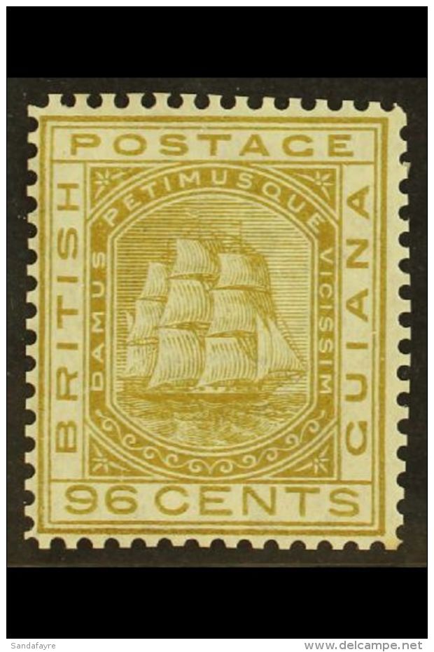1876-79 96c Olive Bistre, CC Wmk, SG 134, Fine Mint Elusive Stamp! For More Images, Please Visit... - Guyane Britannique (...-1966)