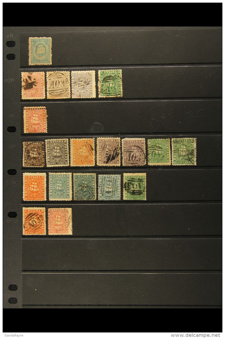 1860-65 "OLD TIME" COLLECTION On A Stock Page. A Valuable Range Of Classic "Ship" Issues Including 1860-63 Thick... - Guayana Británica (...-1966)