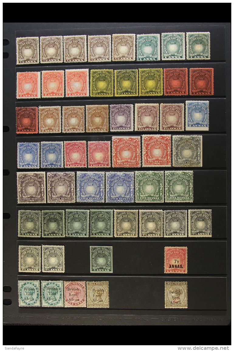 1890-1897 MINT COLLECTION/ACCUMULATION On Stock Pages, Inc 1890-95 Most Vals To 2r (x2), 3r (x3), 4r (x2) &amp; 5r... - Afrique Orientale Britannique