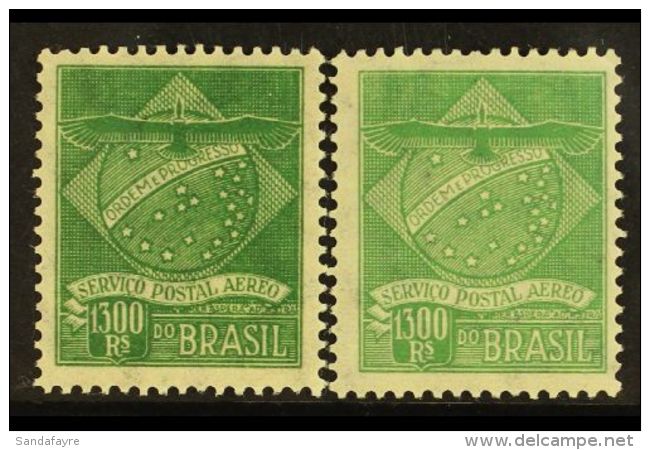 PRIVATE AIR COMPANY LOCAL STAMPS CONDOR SYNDICATE 1927 1300r Green &amp; 1300r Pale Green (1937 Printing) Both... - Andere & Zonder Classificatie