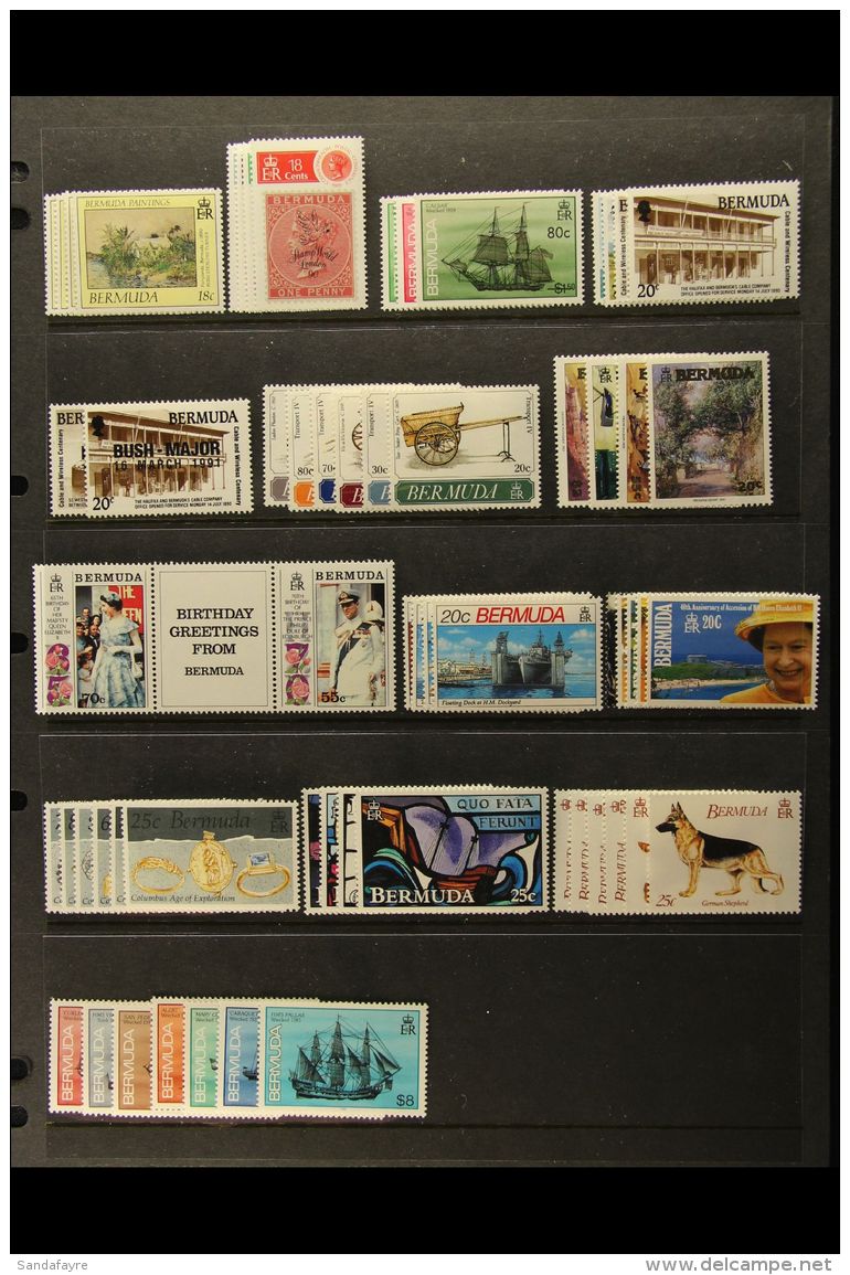 1990-1993 COMPLETE SUPERB NEVER HINGED MINT COLLECTION On A Stock Page, All Different, Complete From 1990... - Bermudes