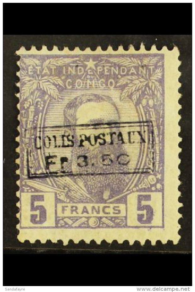 INDEPENDENT STATE OF CONGO 1889 3.50fr On 5f Violet (Colis Postaux) Boxed Surcharge, Cobb CP4, Fine Mint For More... - Other & Unclassified