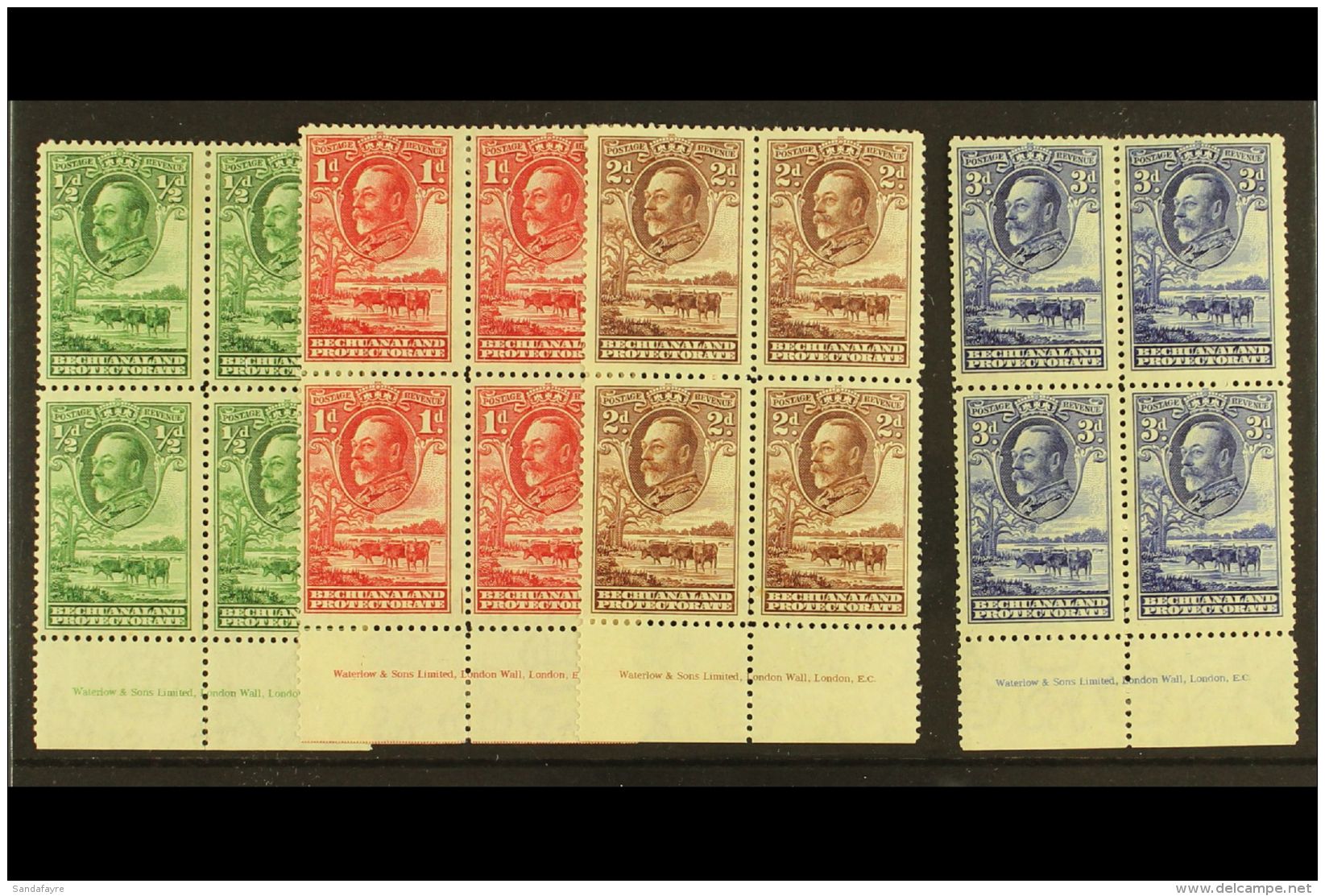 1932 KGV &frac12;d To 3d In IMPRINT BLOCKS OF 4, SG 99/102, Very Fine Mint (4 Blocks). For More Images, Please... - Andere & Zonder Classificatie