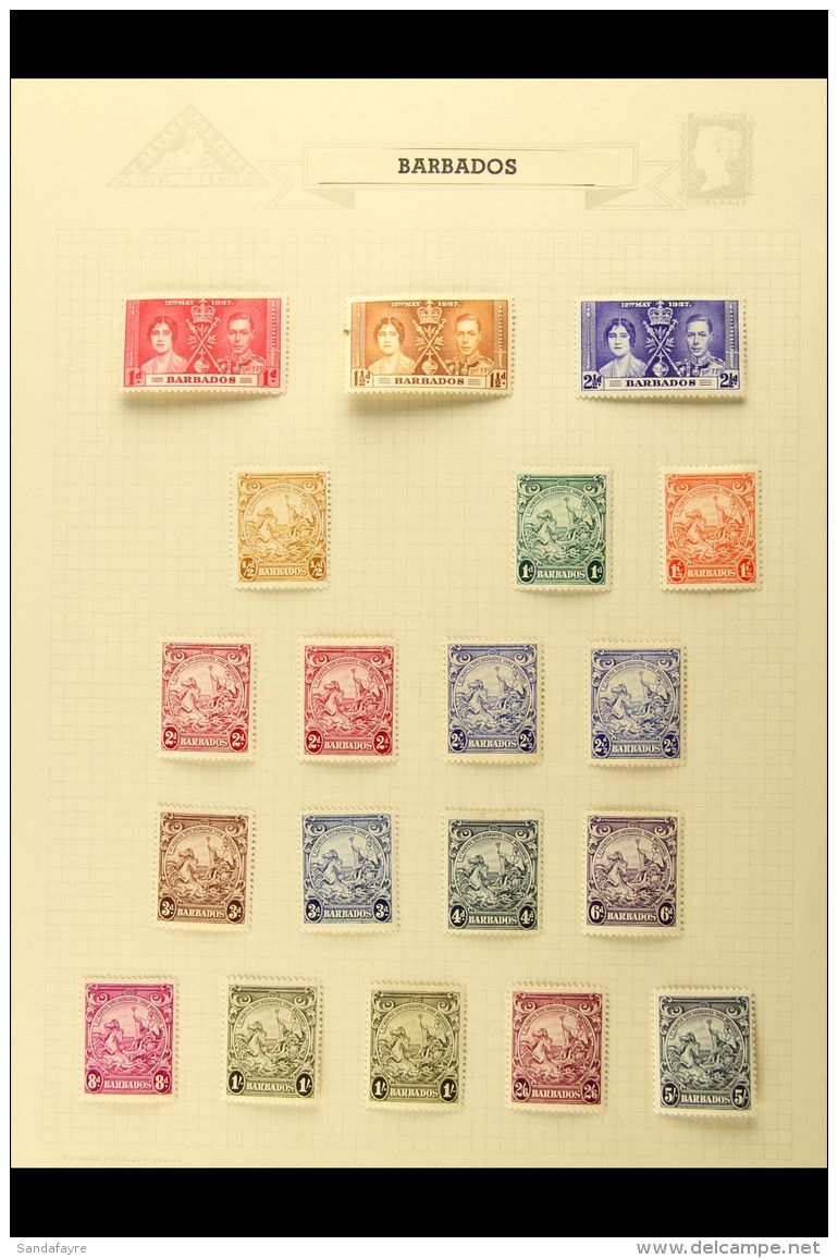 1927-1968 ATTRACTIVE ORIGINAL COLLECTION On Album Pages, Mint And Used, Generally Fine/very Fine Condition. Note... - Barbados (...-1966)
