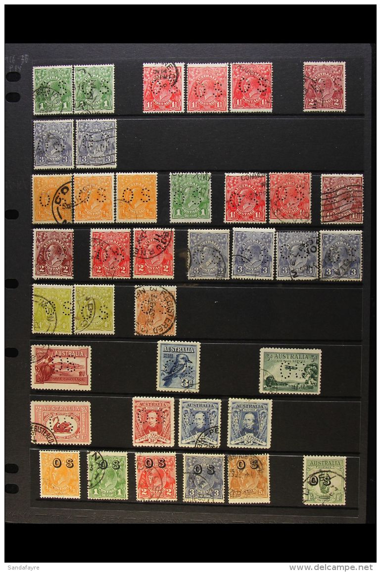 OFFICIALS 1914-1933 VALUABLE USED COLLECTION With Shade &amp; Postmark Interest On Stock Pages, Inc 1914-21 Set... - Andere & Zonder Classificatie