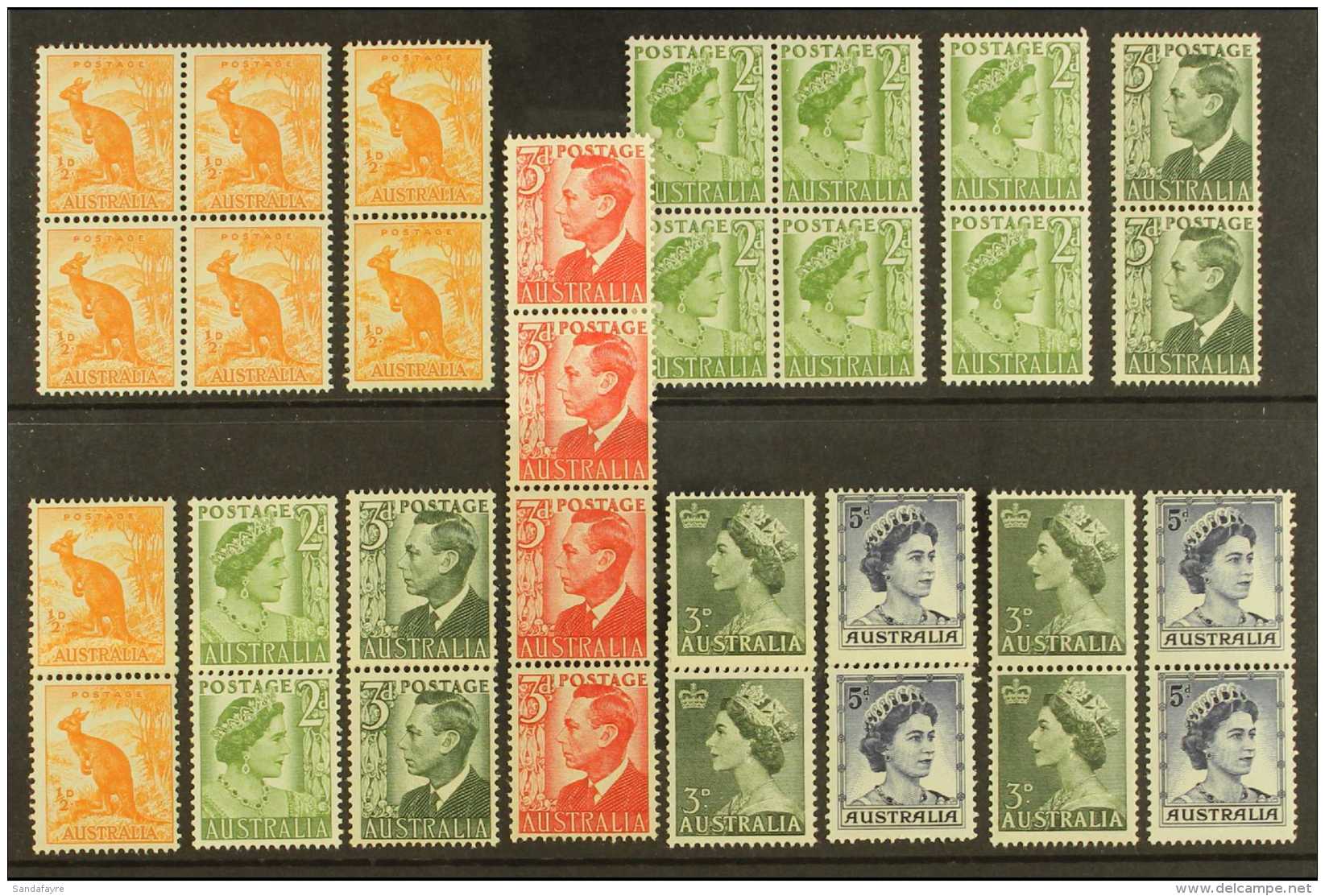1948-63 All Different Range Of Coil Pairs Or Blocks Incl Coil Joins, Never Hinged Mint. (13 Items) For More... - Sonstige & Ohne Zuordnung