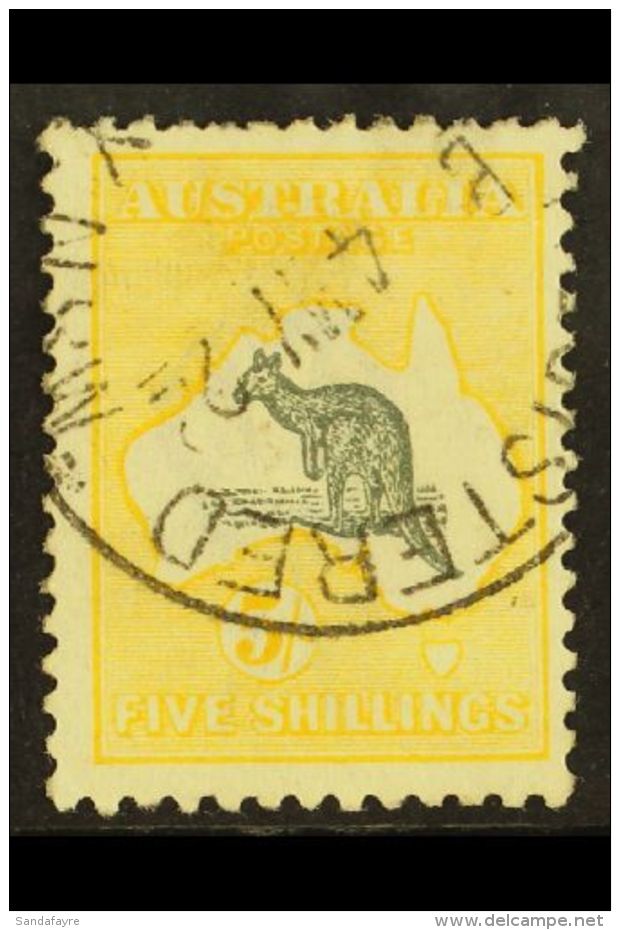 1915-27 5s Grey And Deep Yellow Kangaroo, SG 42b, Fine Used. For More Images, Please Visit... - Andere & Zonder Classificatie