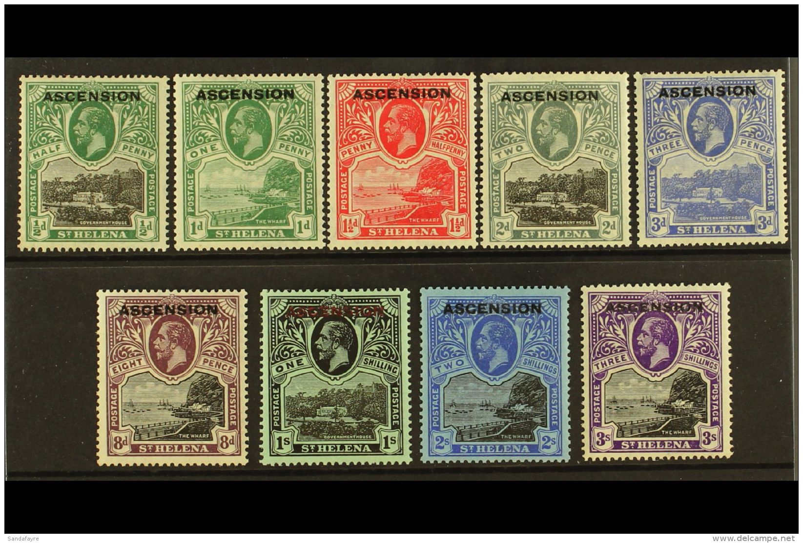 1922 Government House Set, SG 1/9. Mint (9 Stamps) For More Images, Please Visit... - Ascension (Ile De L')
