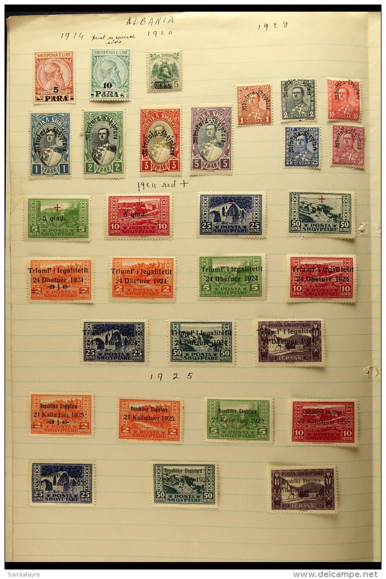 1914-1939 FINE MINT All Different Collection. Note 1924 Red Cross Set, 1925 Return Of Government Set, 1925... - Albanie