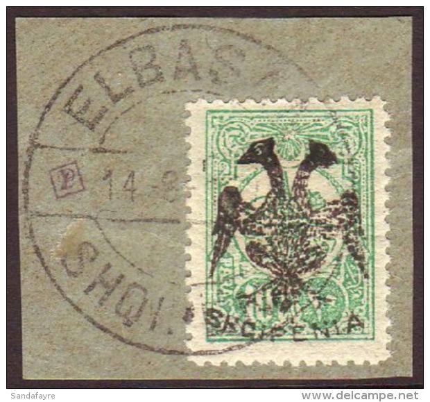 1913 10pa Green, Ovptd "Eagle", SG 5, Superb Used On Piece With Full Elbasan Cds. Lovely Piece. For More Images,... - Albanien