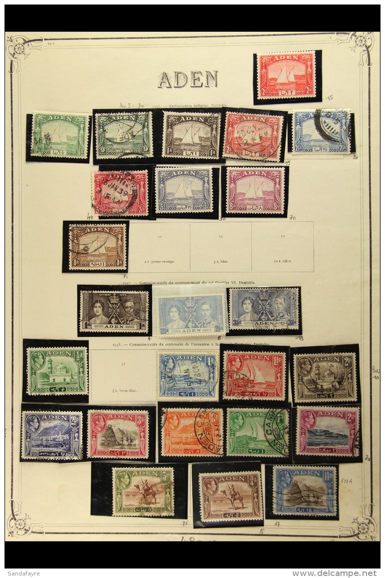 1937-1964 ALL DIFFERENT COLLECTION ON LEAVES Mint And Used, Mostly Fine And Fresh. Note 1937 Dhow Range To 8a Mint... - Aden (1854-1963)