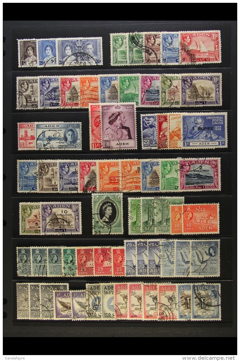 1937 - 1964 COMPLETE COLLECTION Very Fine Used Including Many Shades, SG 28/86. (72 Stamps) For More Images,... - Aden (1854-1963)