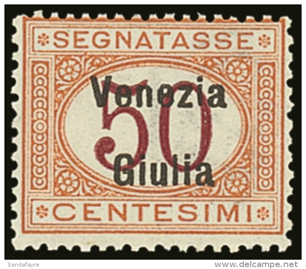 WWI - ITALY VENEZIA GIULIA - 1918 50c Orange And Carmine, Postage Due, Sass 6, Very Fine Never Hinged Mint. Cat... - Non Classés