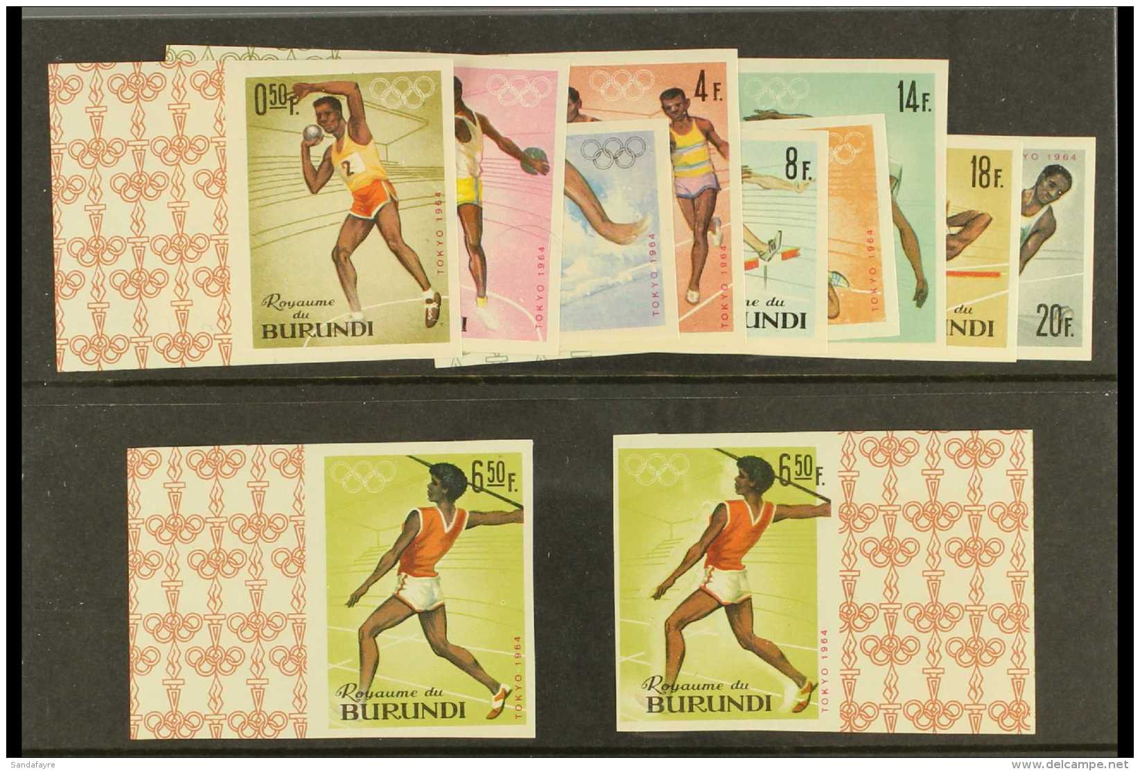 SPORT - OLYMPIC GAMES 1964 BURUNDI Complete Set IMPERF (Mi 125/34B), All Never Hinged Mint Marginal Examples, Plus... - Non Classés