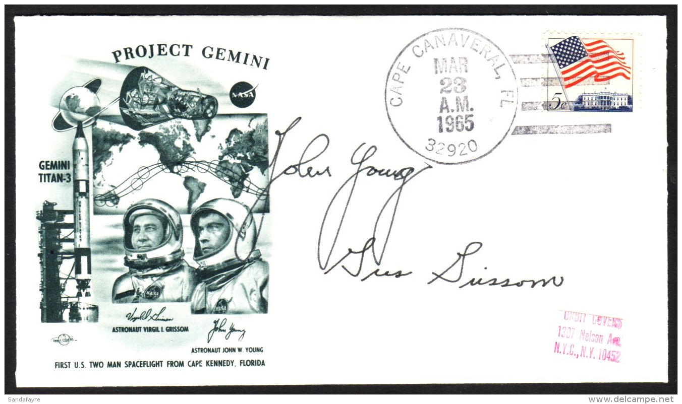 SPACE - 1965 "GEMINI 3" LAUNCH COVER (23 Mar) "Gemini 3" Illustrated Cover With Cape Canaveral Machine Cancel,... - Unclassified
