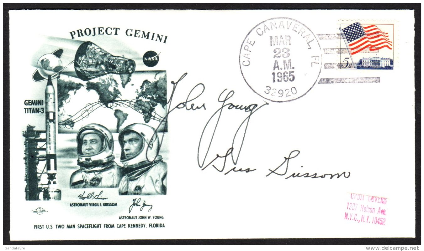 SPACE - 1965 "GEMINI 3" LAUNCH COVER (23 Mar) "Gemini 3" Illustrated Cover With Cape Canaveral Machine Cancel,... - Non Classés