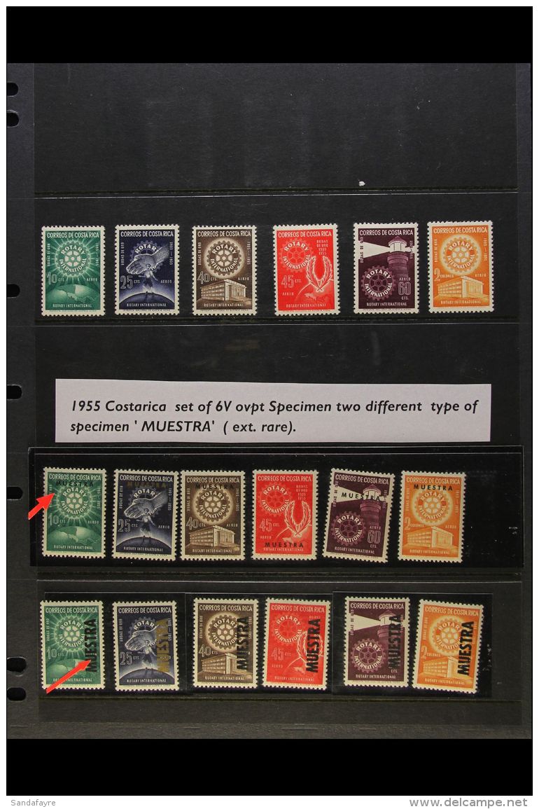 ROTARY INTERNATIONAL Costa Rica 1955 AIR 50th Anniversary Set (SG 542/57, Scott C246/51), Plus Two Further Sets... - Zonder Classificatie