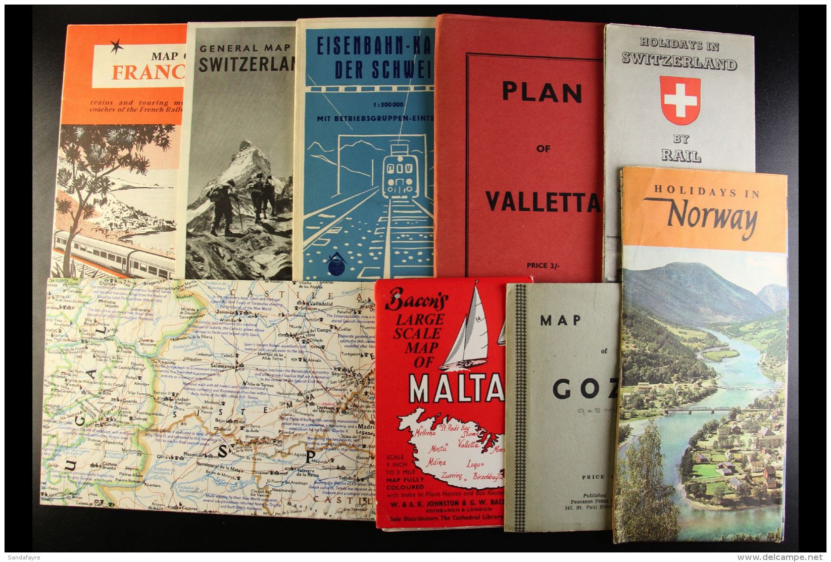 EUROPEAN MAPS 1950's - 1990's All Different Touring And Railway Maps Of Various European Countries. Fine... - Andere & Zonder Classificatie