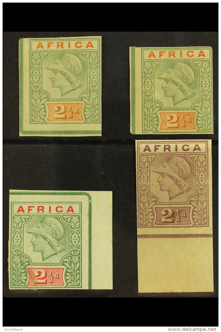 DE LA RUE COLONIAL KEYPLATE ESSAYS 1894 Imperforate Essays Of 2&frac12;d Minerva Head In Pale Green &amp; Orange... - Andere & Zonder Classificatie