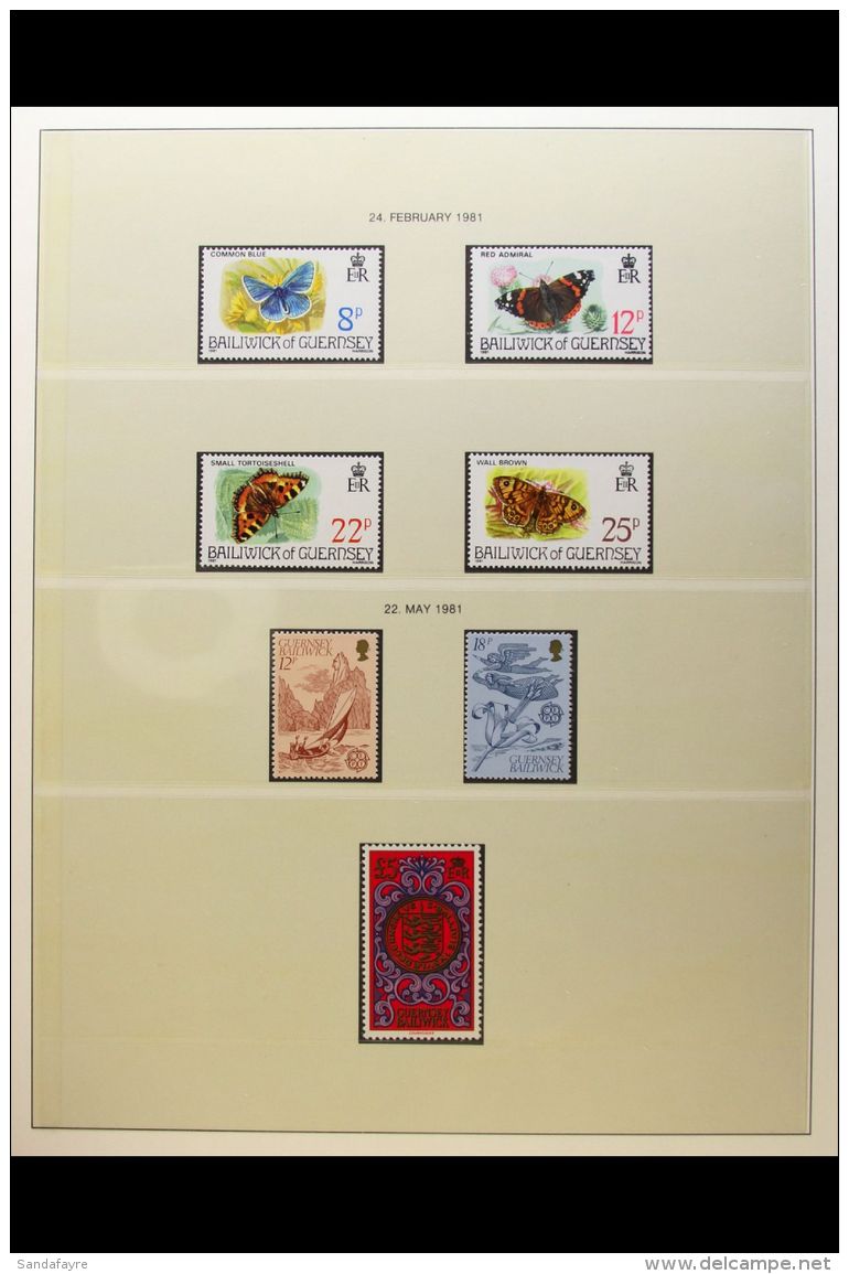 GUERNSEY 1948-1990 EXTENSIVE NEVER HINGED MINT COLLECTION Presented In A Trio Of Dedicated Printed, Hingeless... - Sonstige & Ohne Zuordnung