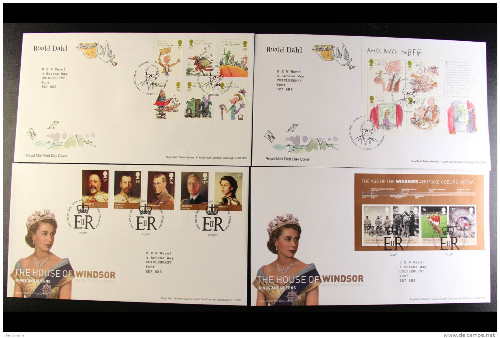 2012 COMMEMORATIVES YEAR SET Of Illustrated First Day Covers (no Post &amp; Go) With Neatly Typed Addresses Inc... - FDC