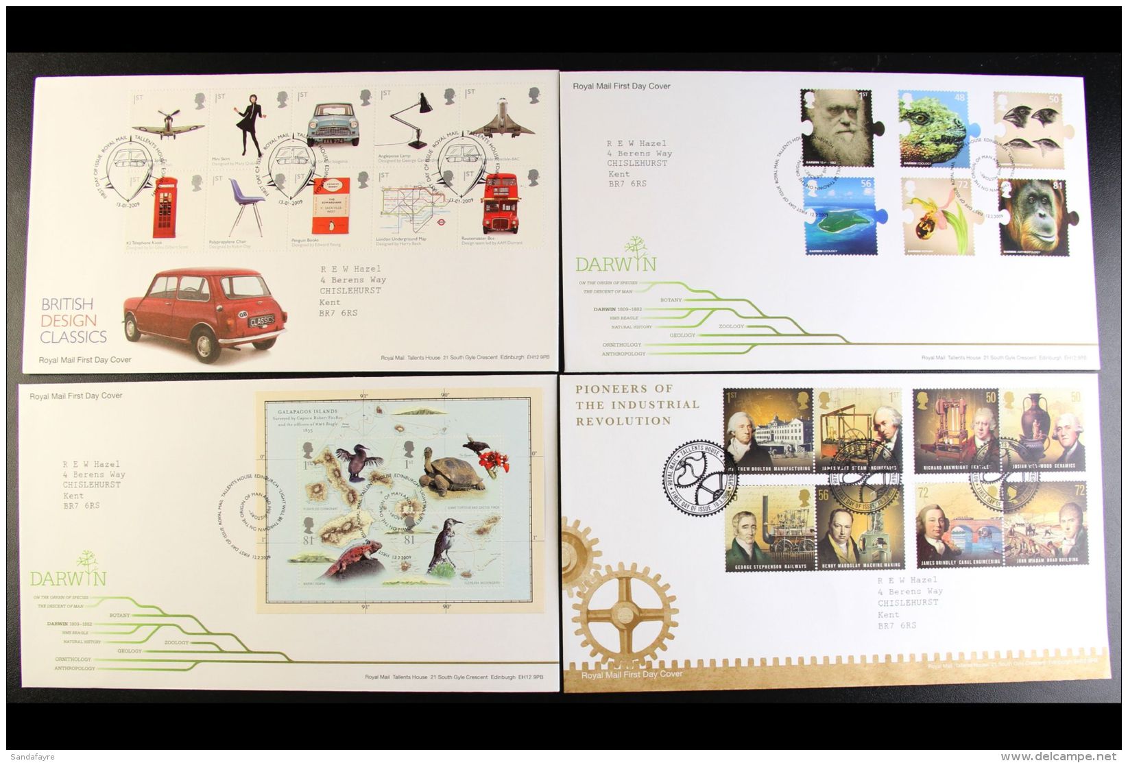 2009 COMPLETE YEAR SET Of Commemorative, Illustrated First Day Covers With Neatly Typed Addresses Inc... - FDC
