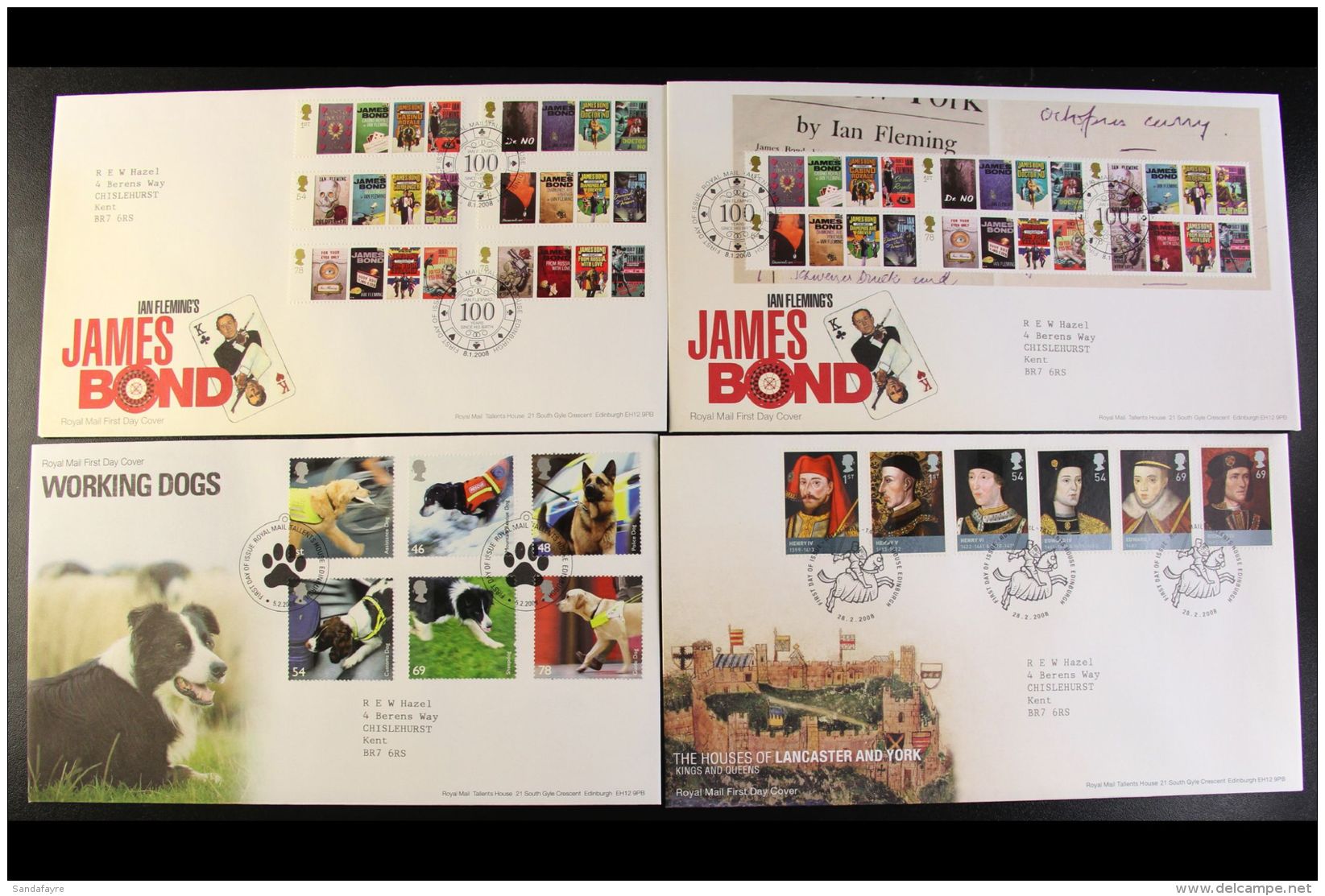 2008 COMPLETE YEAR SET Of Commemorative, Illustrated First Day Covers With Neatly Typed Addresses Inc... - FDC