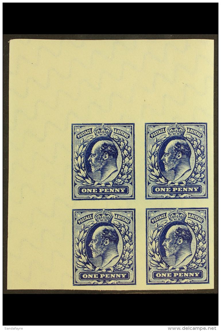 1913 TENDER ESSAY. KEVII 1d Definitive Design Printed In Indigo To A Slightly Larger Format Than The Issued Stamp,... - Ohne Zuordnung
