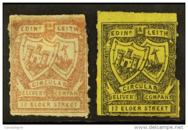 CIRCULAR DELIVERY COMPANY EDINBURGH &amp; LEITH (12 ELDER STREET)1867 &frac14;d Red-brown &amp; &frac14;d Black On... - Sonstige & Ohne Zuordnung