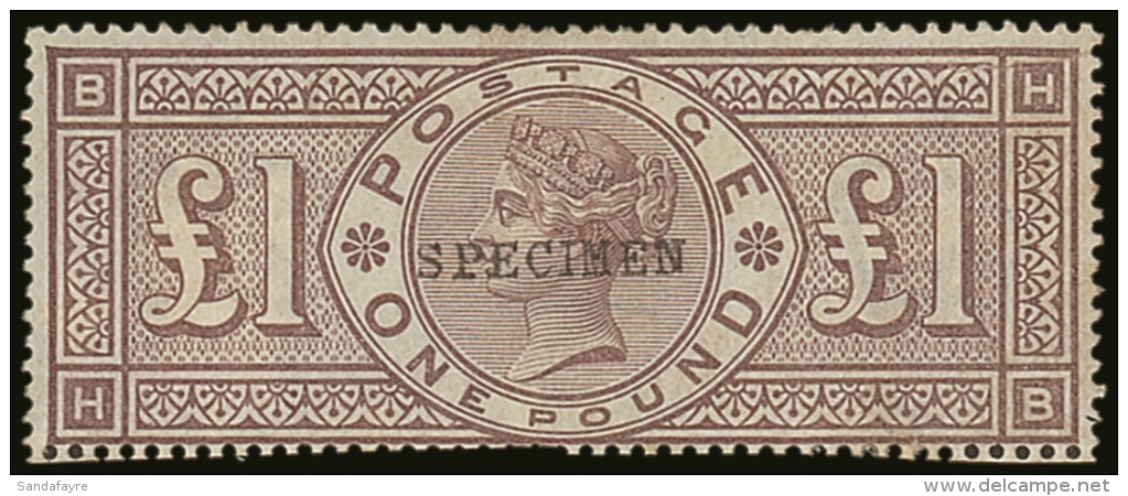 1884 &pound;1 Brown- Lilac Wmk Crowns, Overprinted "SPECIMEN", SG 185s, Mint, Fresh And Attractive, A Few Short... - Sonstige & Ohne Zuordnung