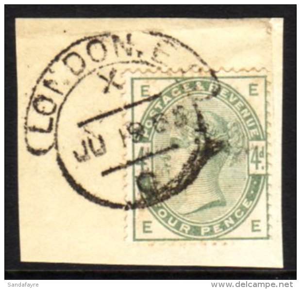 1883-84 4d Dull Green, SG 192, Good Colour, Very Fine Used On Piece, Tied By London E.C. Hooded Cds. Attractive!... - Sonstige & Ohne Zuordnung