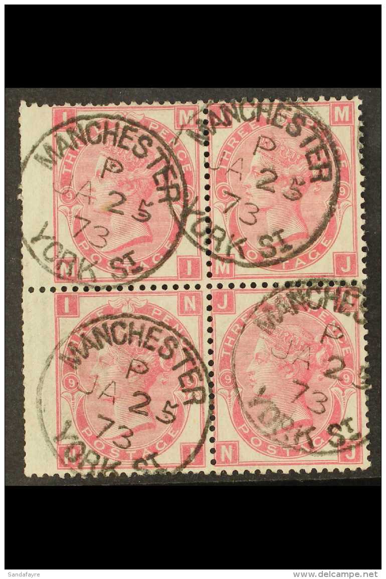 1867 3d Rose Plate 9, SG 103, Used Block Of 4 With Neat Manchester Cds Cancels. Cat SG Spec &pound;400. For More... - Andere & Zonder Classificatie