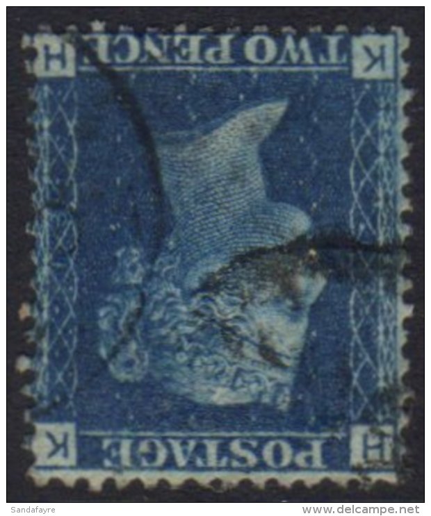 1858-79 2d Blue Plate 13 With WATERMARK INVERTED Variety, SG 46wi, Fine Used. For More Images, Please Visit... - Sonstige & Ohne Zuordnung