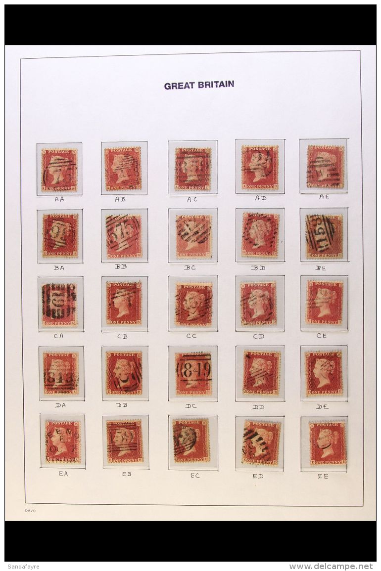 1856-57 1d Red, Die II Watermark Large Crown Perf. 14, SG 38-41, A Complete Sheet Reconstruction AA-TL On Pages,... - Andere & Zonder Classificatie