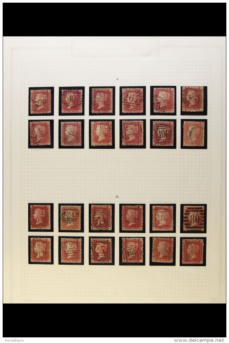 1856-57 1d Red, Die II Watermark Large Crown Perf. 14, SG 37-41, A Large Part Reconstruction On Pages, Good To... - Sonstige & Ohne Zuordnung