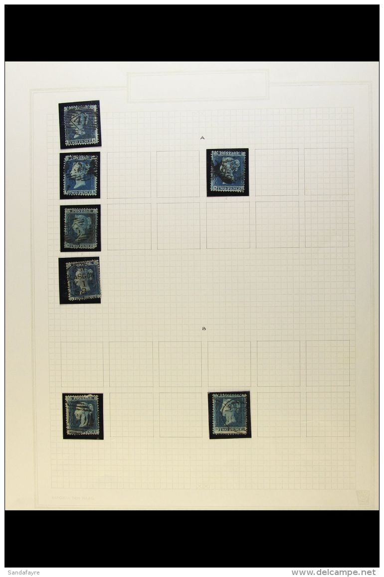 1855-57 2d Blue, Watermark Large Crown Perf 14, SG 34/35, An Attempted Partial Reconstruction (mixed Plates 5... - Autres & Non Classés