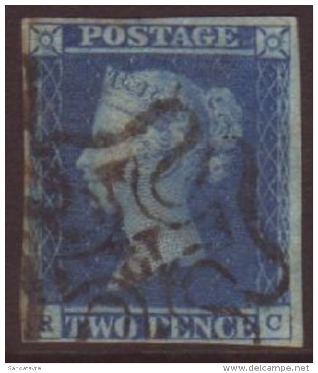 1841 2d Blue With NUMBER "12" IN MALTESE CROSS Pmk, SG 14f, Fine With 4 Small To Good Neat Margins &amp; Lovely... - Sonstige & Ohne Zuordnung