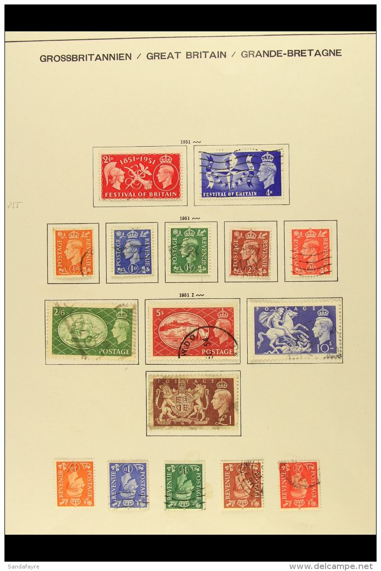 1935-52 USED COLLECTION On Printed Pages. Complete For Basic Issues From KGV Jubilee To The End Of KGVI's Reign,... - Other & Unclassified