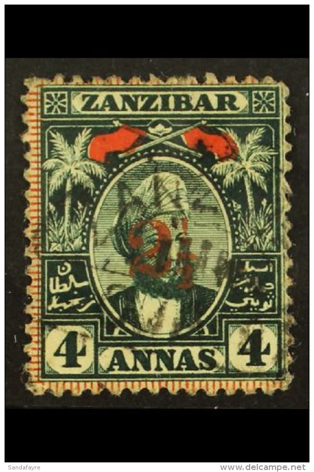 1897 2&frac12; On 4a Myrtle-green, Type 5, SG 177, Very Fine Used. For More Images, Please Visit... - Zanzibar (...-1963)