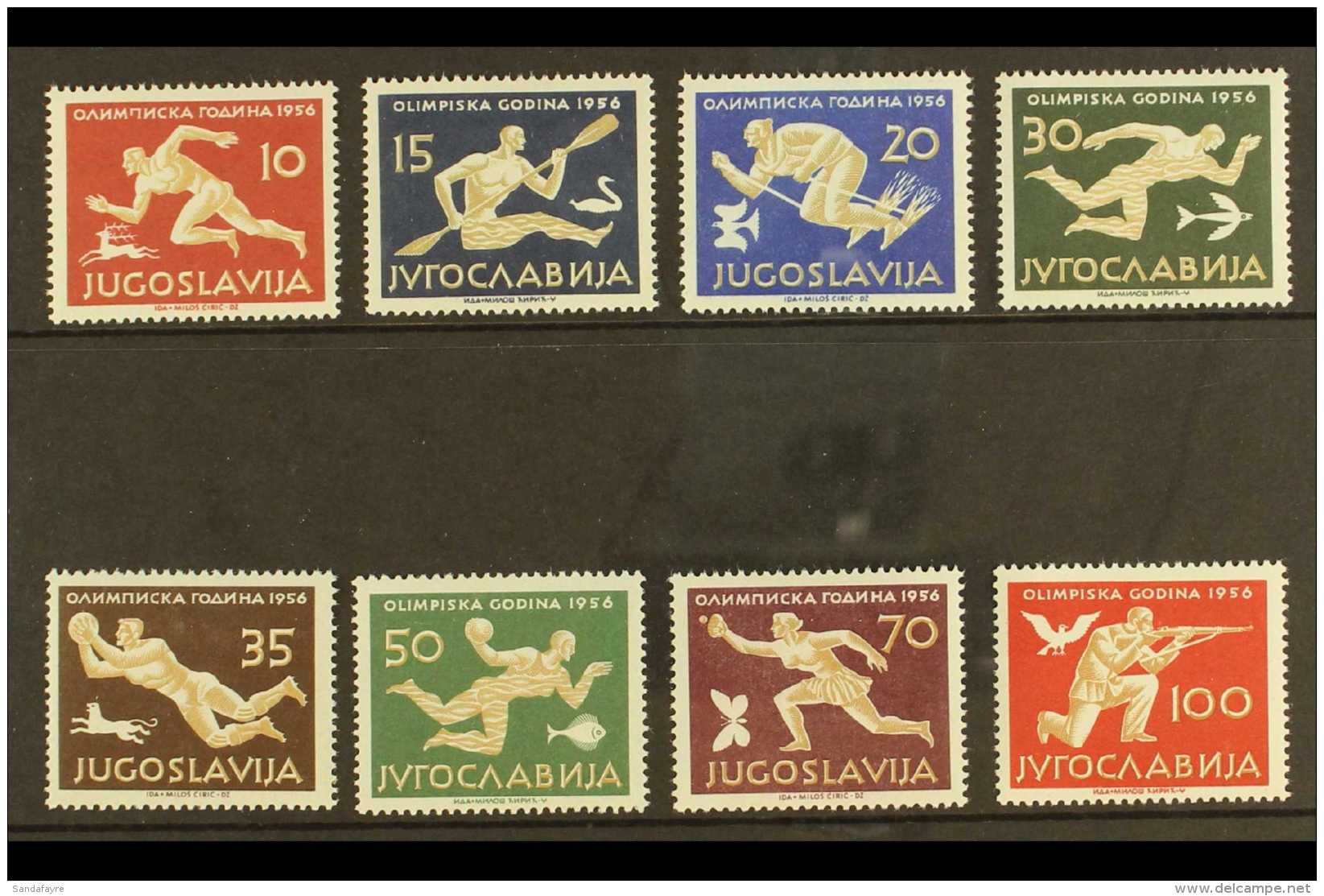 1956 Olympics Complete Set, Michel 804/811 Or SG 835/842, Superb Mint, Extremely Lightly Hinged. (8 Stamps) For... - Andere & Zonder Classificatie
