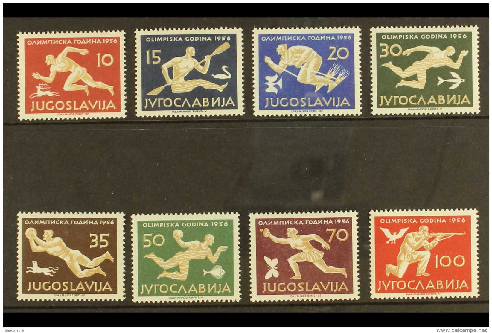 1956 Olympics Complete Set, Michel 804/811 Or SG 835/842, Superb Mint, Extremely Lightly Hinged. (8 Stamps) For... - Sonstige & Ohne Zuordnung