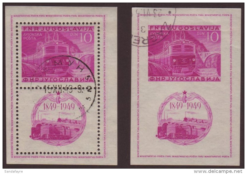 1949 Railway Perf &amp; Imperf Mini-sheets, Michel Bl 4 A/B, SG MS633Ab/Bb, Very Fine Used, Fresh. (2 M/S's) For... - Other & Unclassified