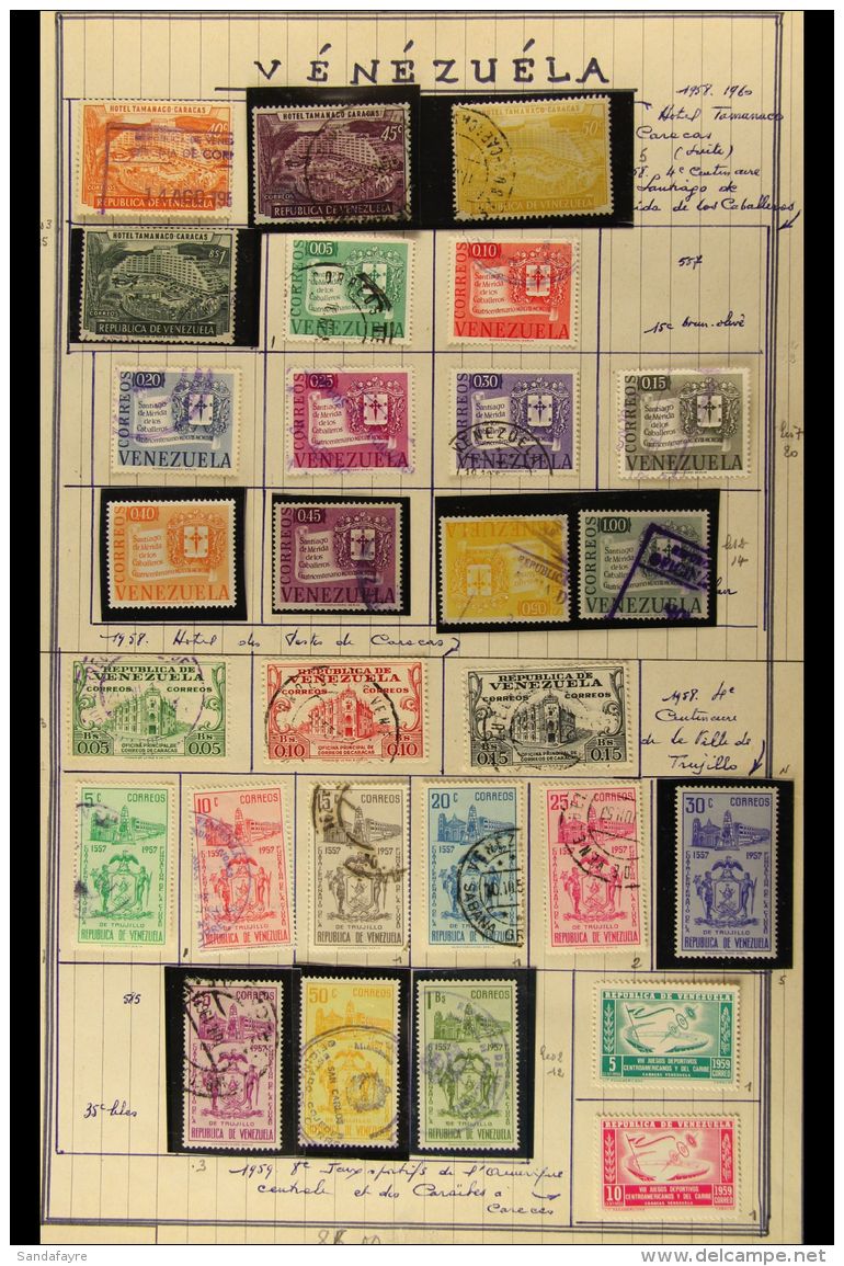 1950-1974 ALL DIFFERENT COLLECTION On Leaves, Fresh Mint Or Fine Used Stamps, Inc Good Postage &amp; Air Post... - Venezuela